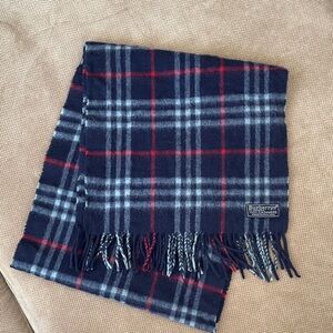 Vintage Burberry 100% Cashmere Plaid Scarf